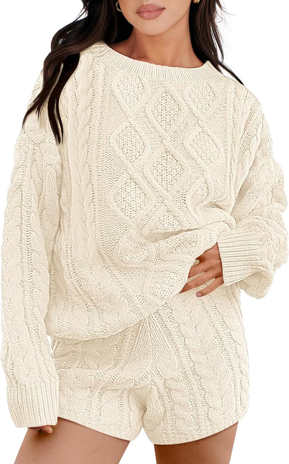 Stylish 2 Piece Sweater Lounge Set for Women by ANRABESS