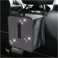 Car Foldable Trash Can with Rhinestone Bling - Stylish Auto Waste Bin