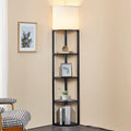Corner Floor Lamp with Shelves - Space-Saving LED Corner Light