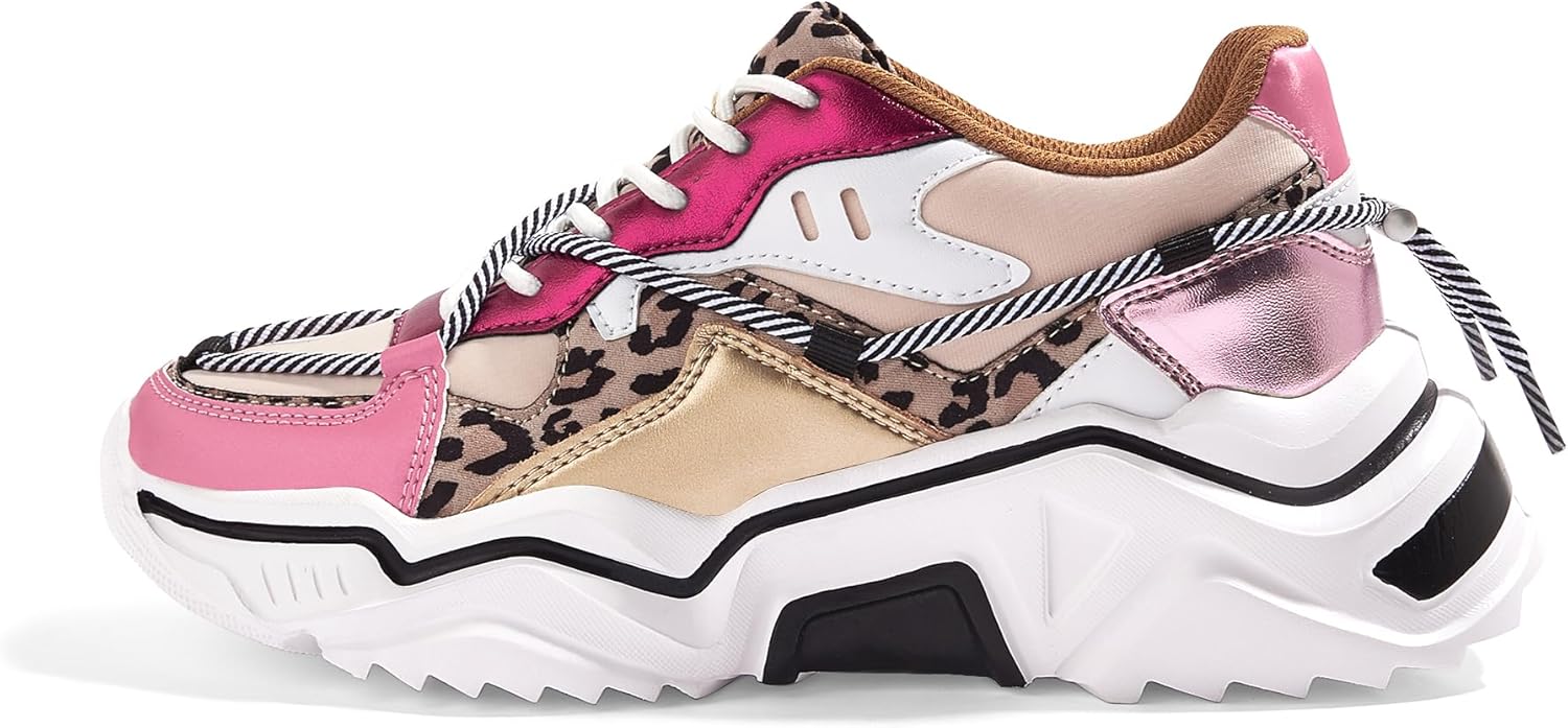 Colorful Platform Sneakers for Women - Retro Style Chunky Shoes