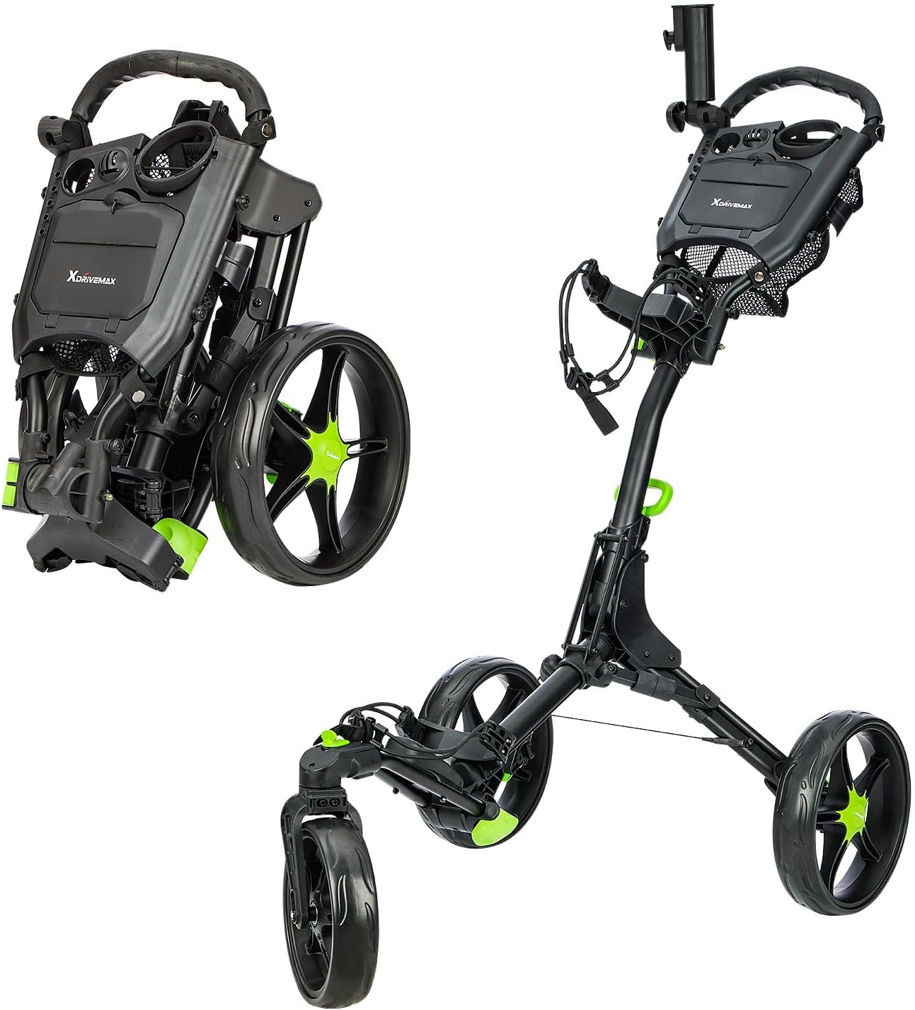 Golf Push Cart with 360 Swivel Front Wheel for Easy Maneuvering