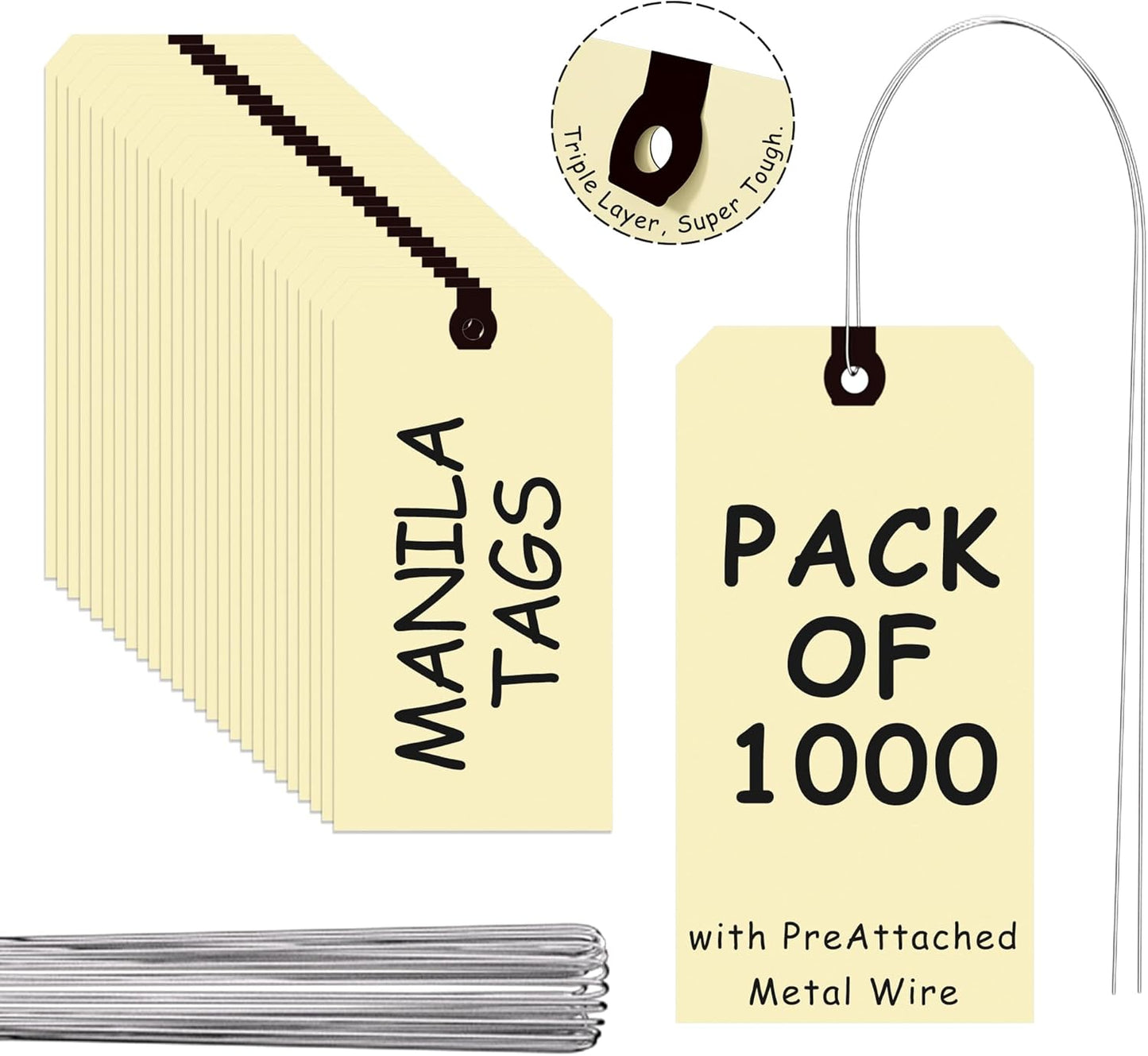 Durable Manila Shipping Tags with Reinforced Eyelet for Crafting