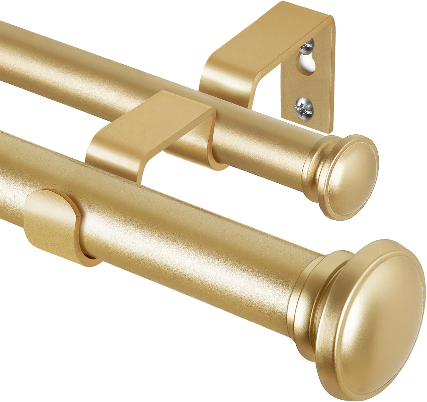 TONIAL 1 Inch Double Curtain Rods for Custom Window Sizes