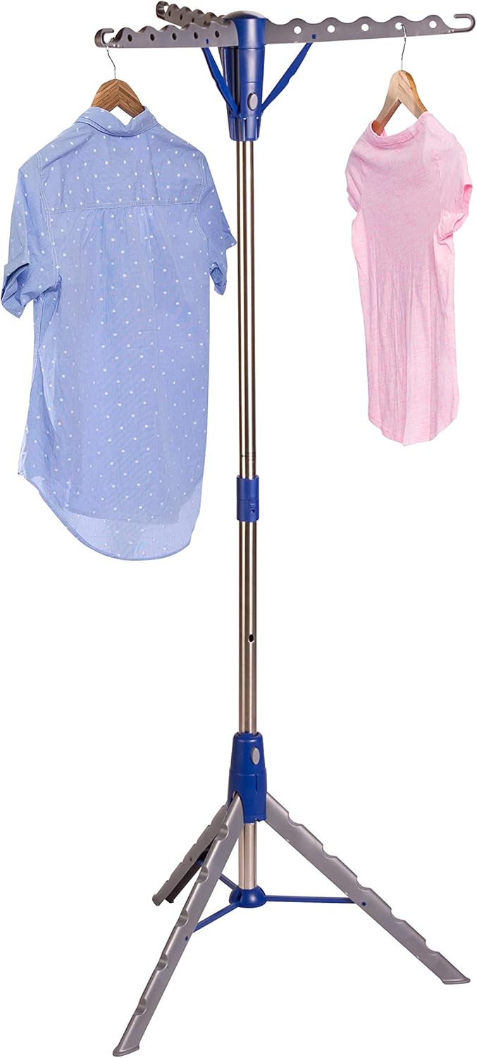 Honey-Can-Do Blue Tripod Drying Rack: Compact Storage Solution
