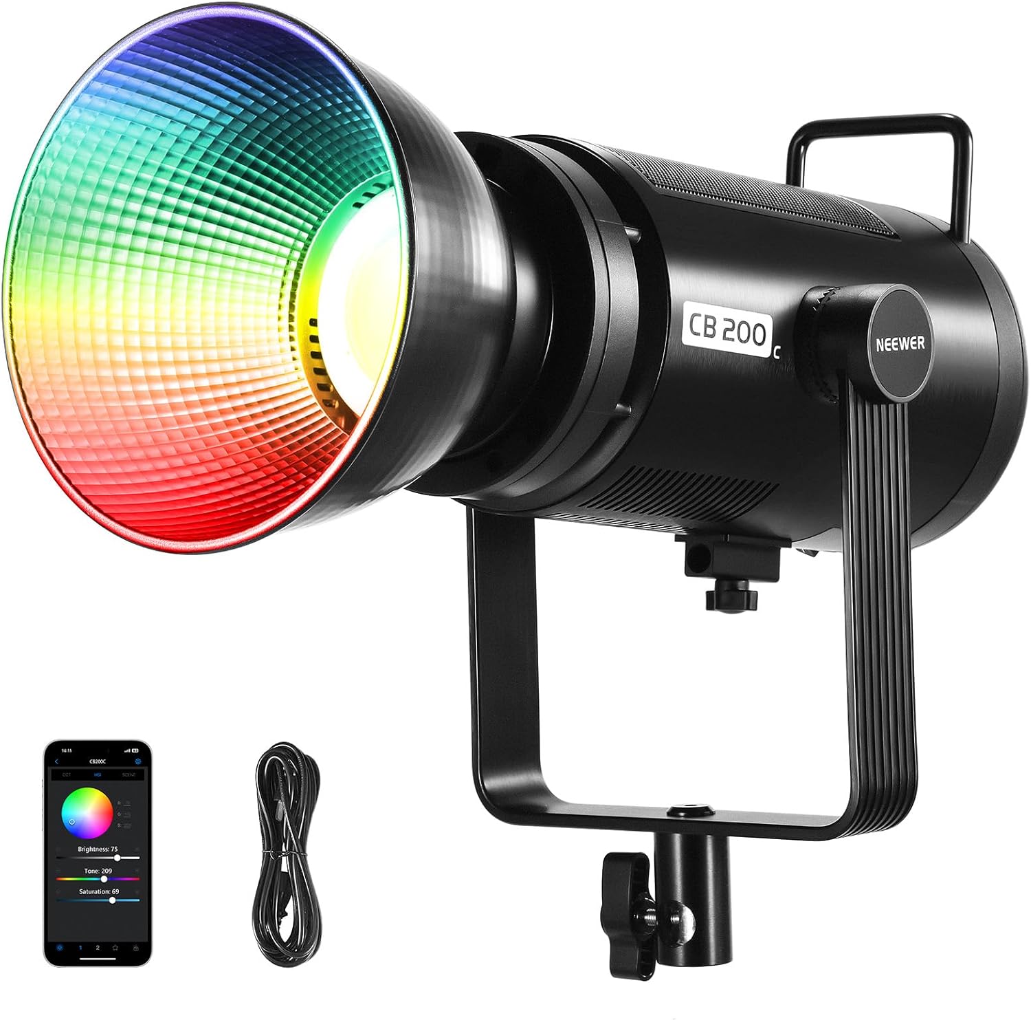NEEWER CB200C 200W RGBWW COB LED Video Light for Filmmaking