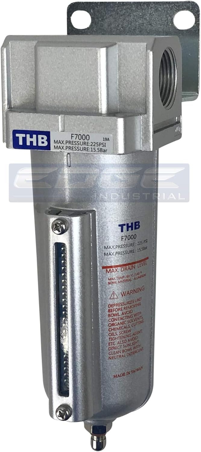 Heavy Duty High Flow Compressed Air Filter with Metal Bowl