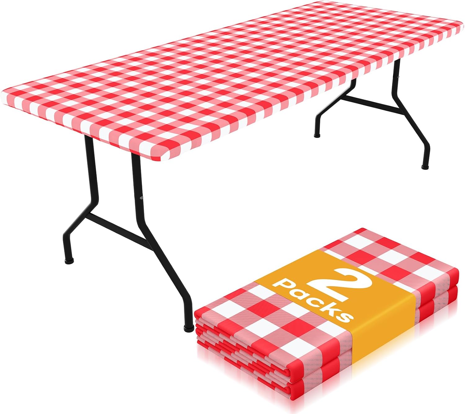 Waterproof Elastic Fitted Tablecloths for 8FT Rectangle Tables