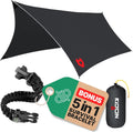 Rain Fly 12x10 Lightweight Survival Camping Tarp Black - Waterproof