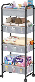 4-Tier Baby Diaper Caddy Cart Organizer - Mobile Nursery Storage