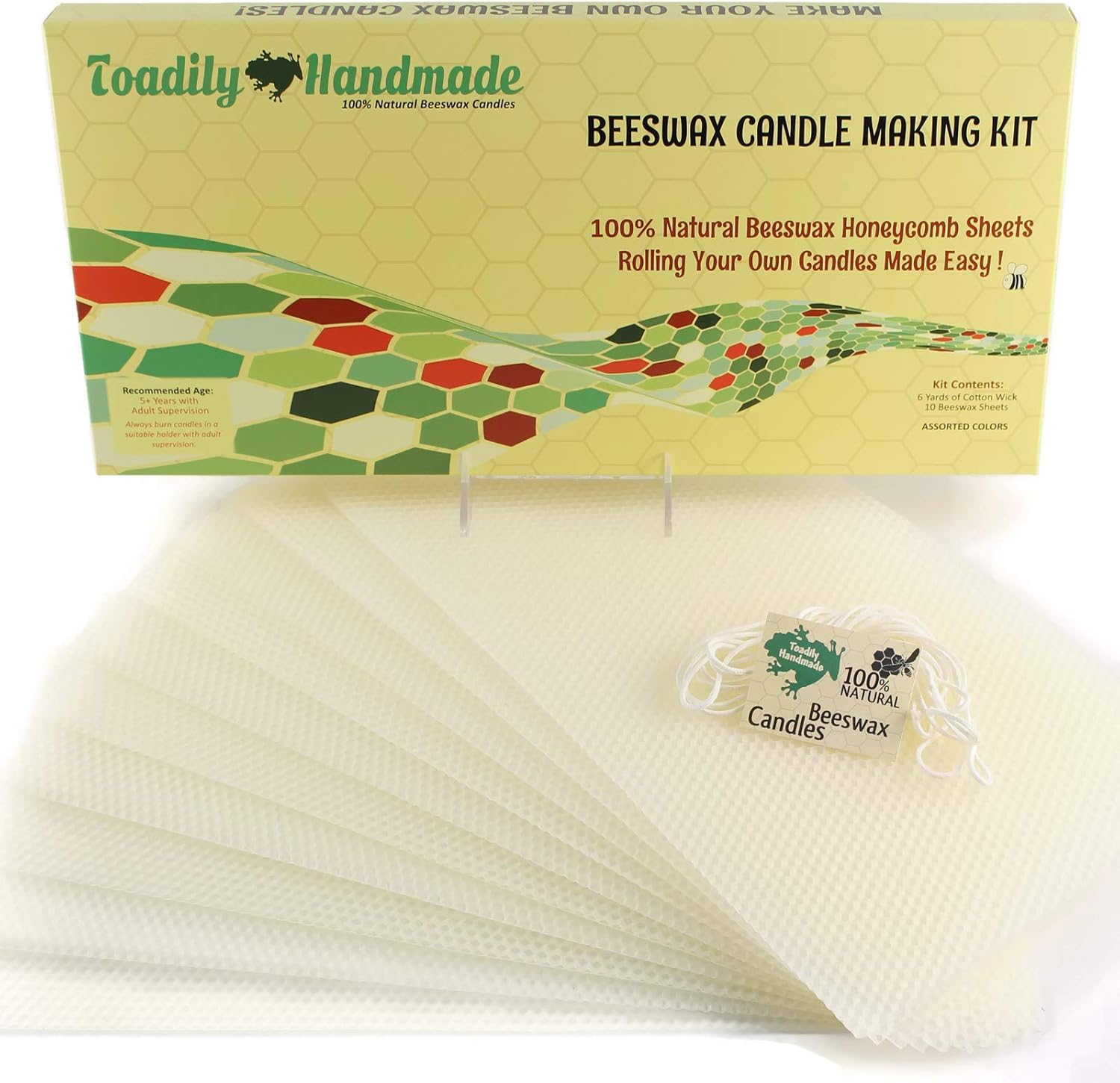 Make Your Own Beeswax Candle Kit - 10 Honeycomb Sheets & Wick