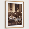 Heimlove 20x28 Picture Frame Natural Oak with Mat - Handmade Wood