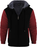 V VALANCH Men Hoodies Zip Up Sherpa Lined Sweatshirt - Heavyweight