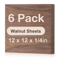 6 Pack Walnut Plywood 12 x 12 x 1/4 in Unfinished Sheets - Ideal