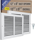 Baseboard Return Air Grille 12x8 2 Pack - Durable White Steel