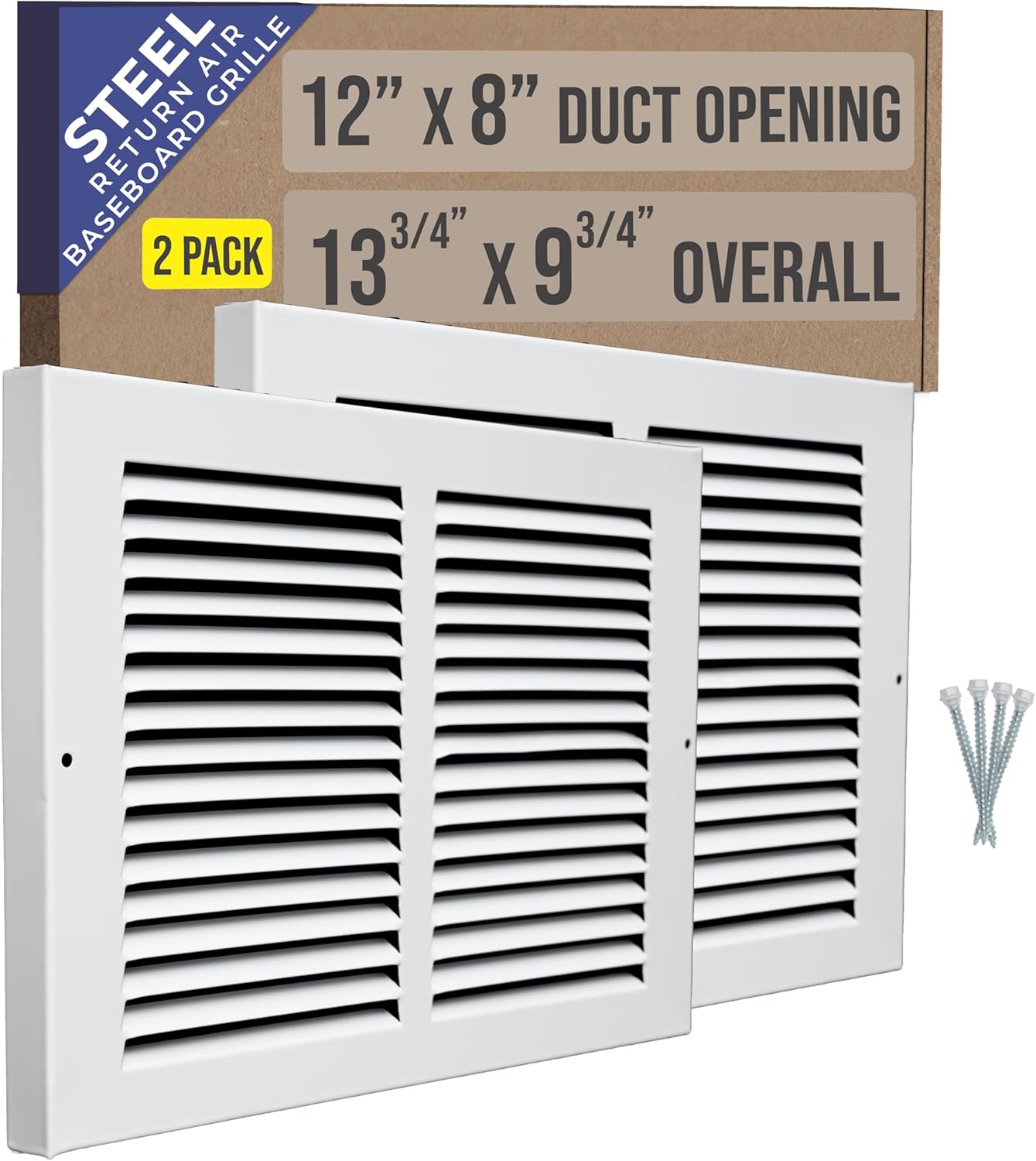 12x8 Baseboard Return Air Grille for Efficient Airflow