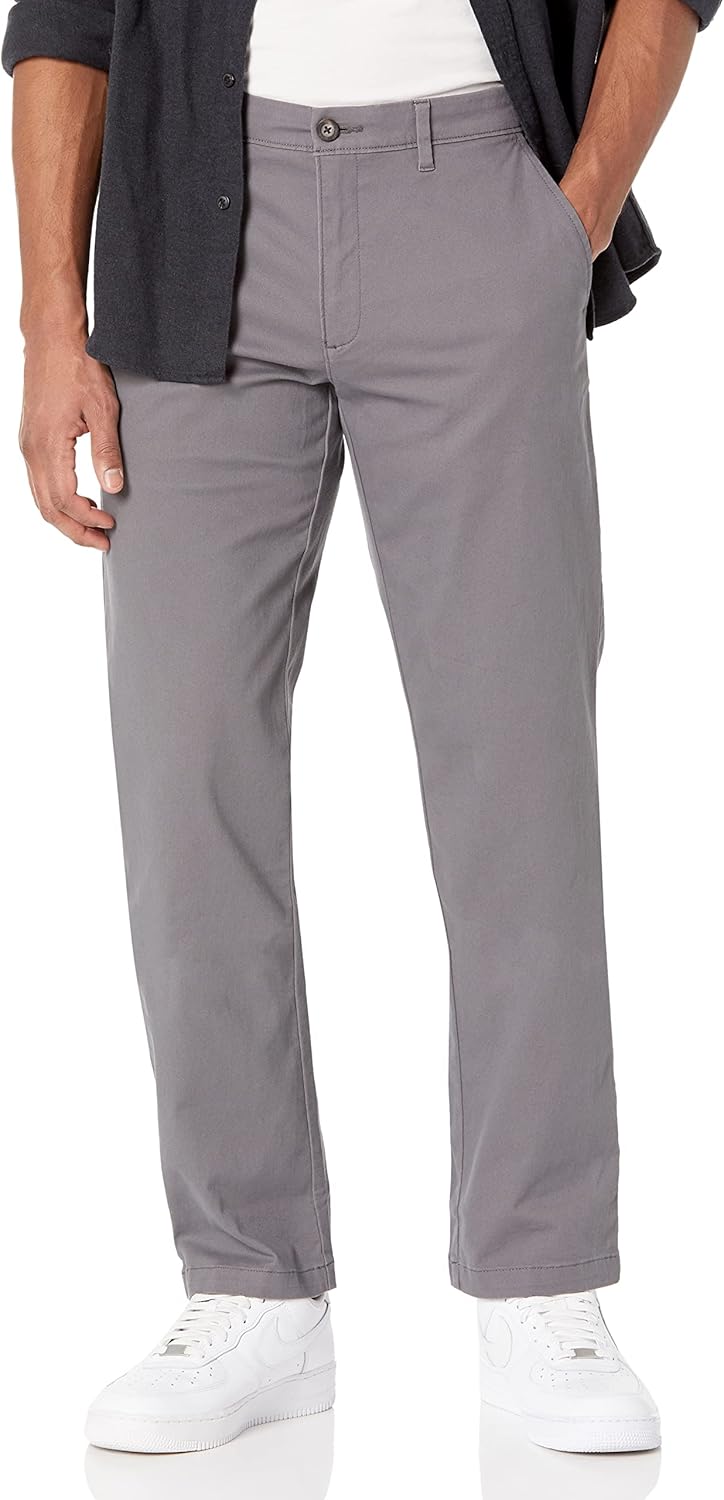 Mens Straight-Fit Casual Stretch Chino Pant for Everyday Wear