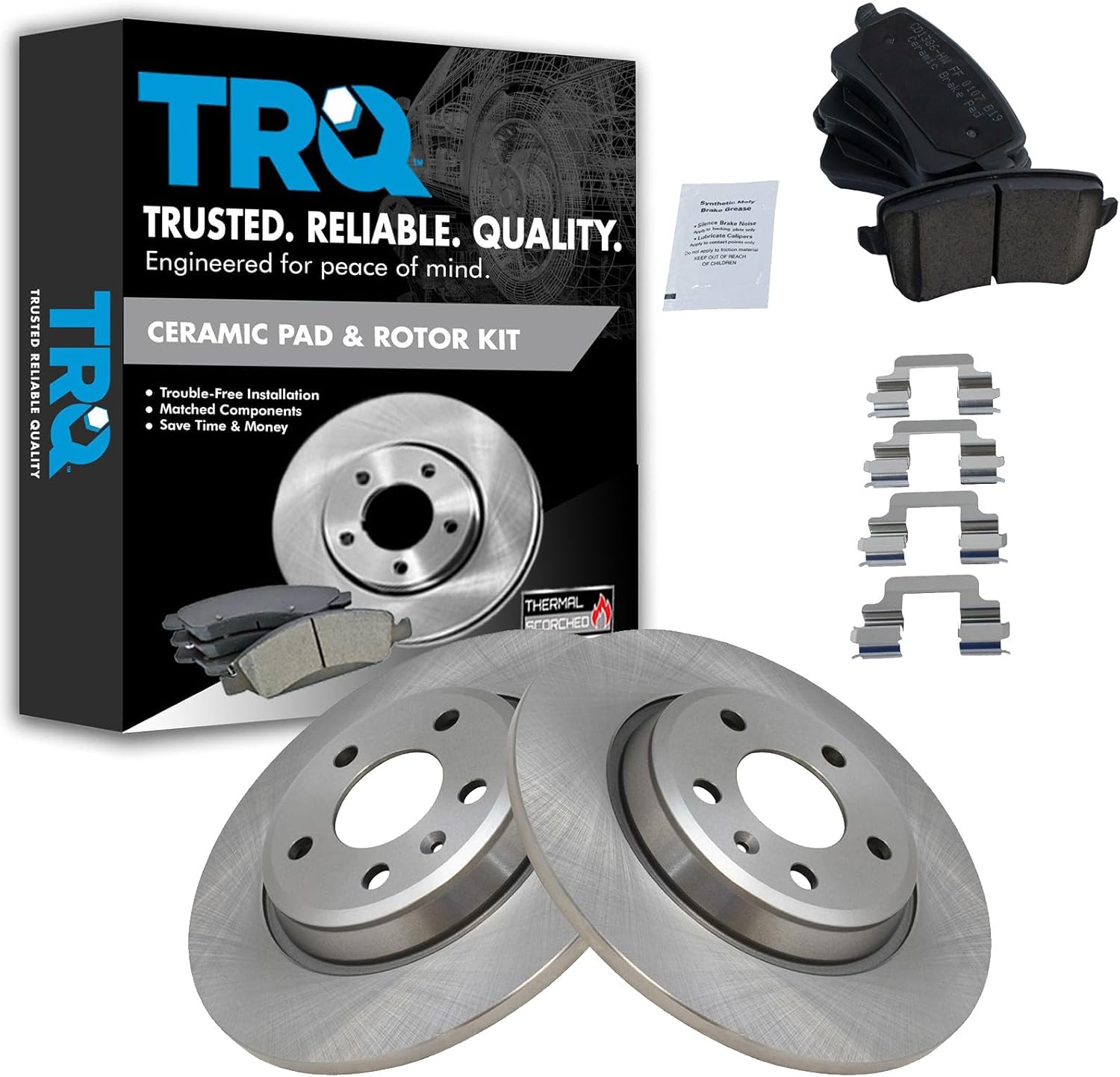 TRQ Rear Brake Pad & Rotor Kit for Audi A4 A5 Q5 S5 allroad