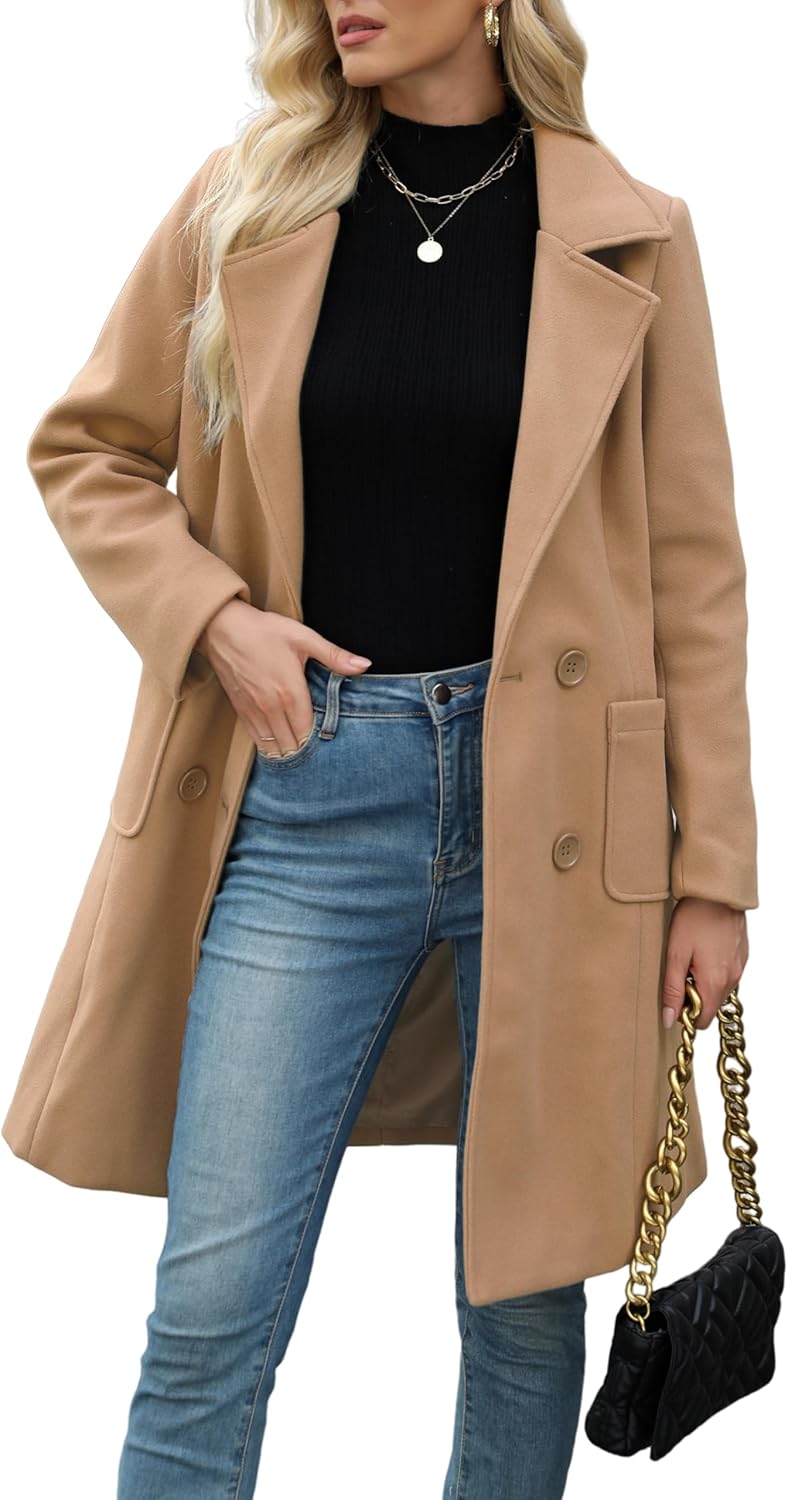 Bankeng Women Winter Wool Blend Camel Mid-Long Coat Review