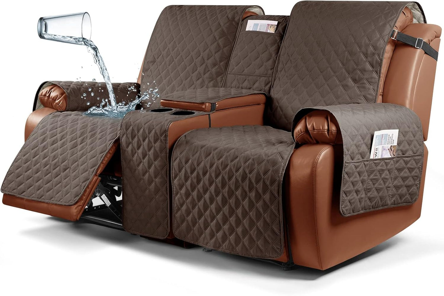Ruaozz Waterproof Recliner Loveseat Cover for Double Recliners