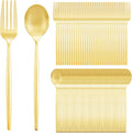 Gold Plastic Forks and Spoons Set 200PCS - Elegant Heavy Duty