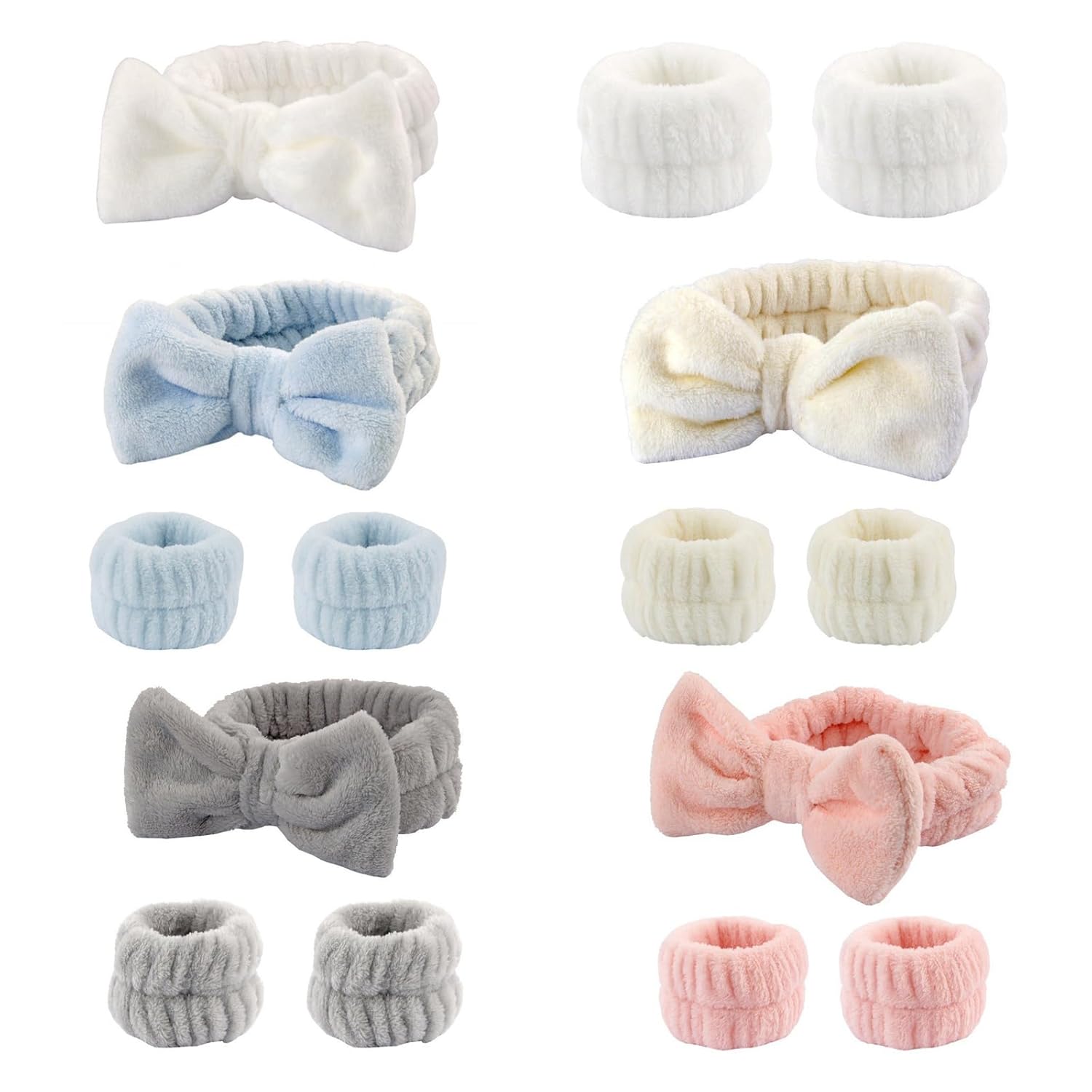 Spa Headband & Wristband Set - Easy Skincare & Makeup!