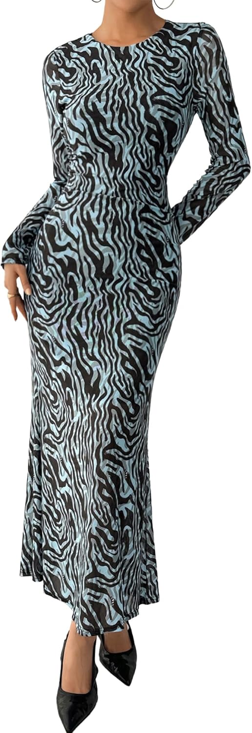 BTFBM Floral Maxi Dress for Women - Elegant Fall Fashion 2025