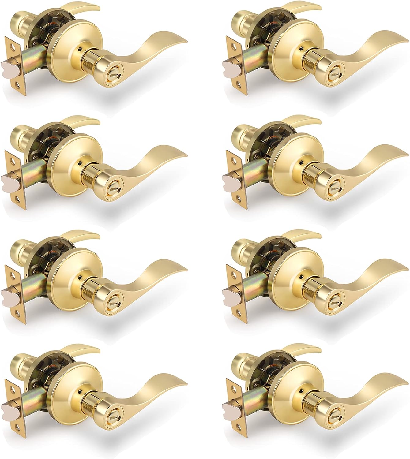 Polished Brass Interior Door Handles for Privacy and Style