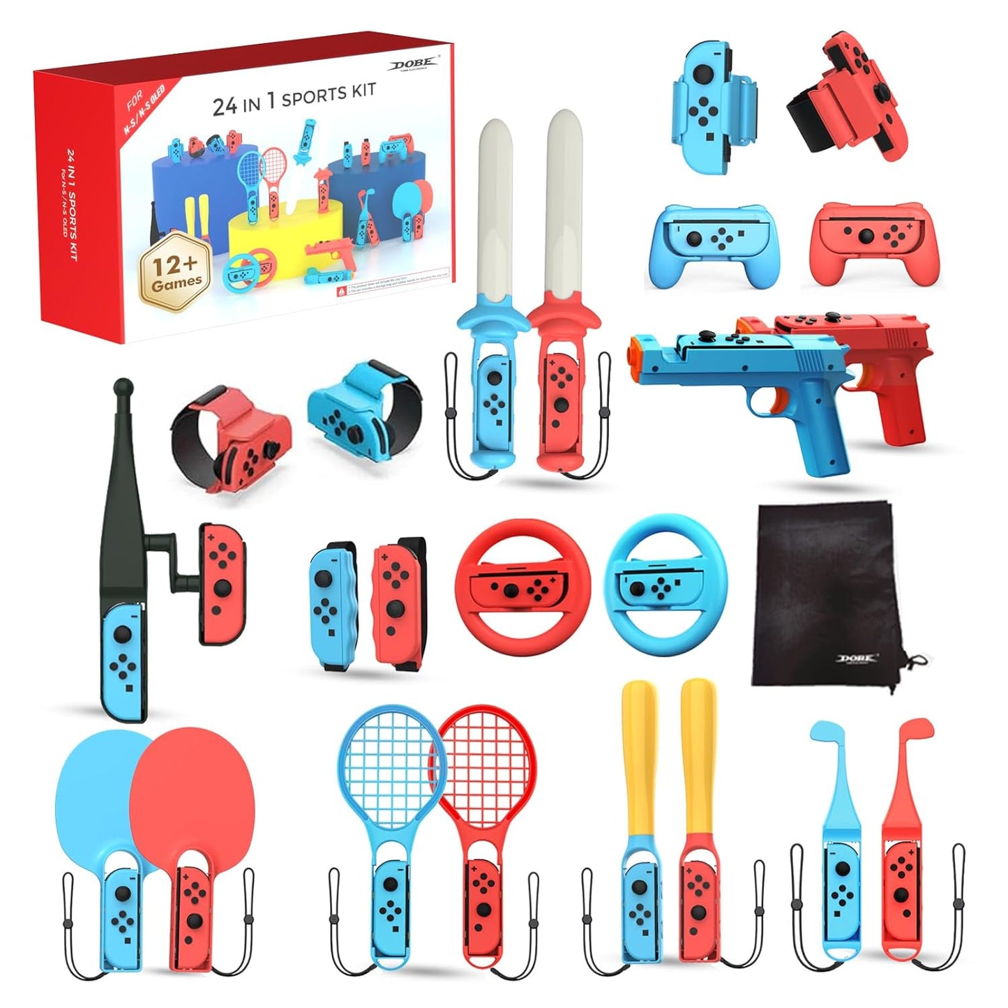 24 in 1 Sports Accessories Bundle for Nintendo Switch Fun