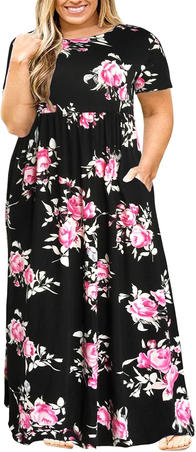 Plus Size Maxi Dresses for Curvy Women with Pockets