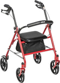 4 Wheel Rollator Walker With Seat and Brake - Stable, Foldable Support