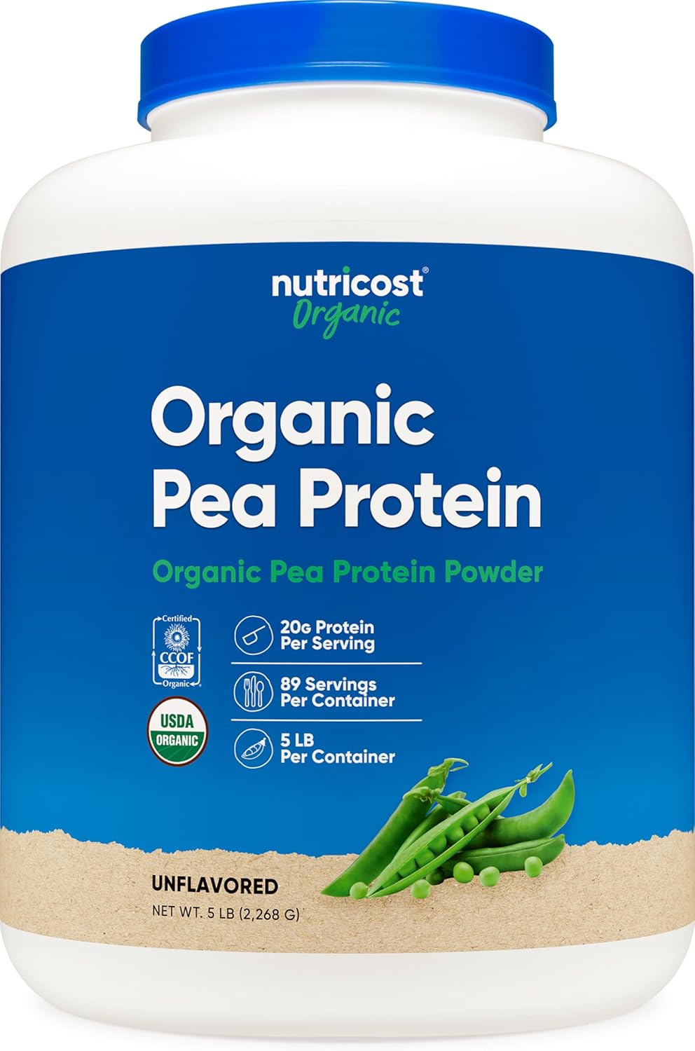 Nutricost Organic Pea Protein Isolate Powder - 5LBS Unflavored