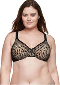 Olga Women's Sheer Leaves Minimizer Bra - Comfortable Everyday Support