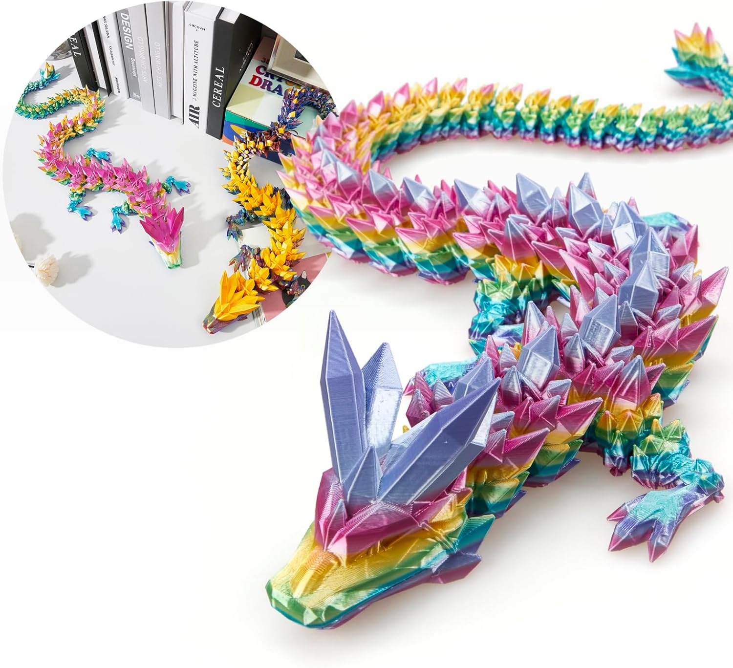 30 in Large 3D Printed Dragon Toy for Kids and Collectors