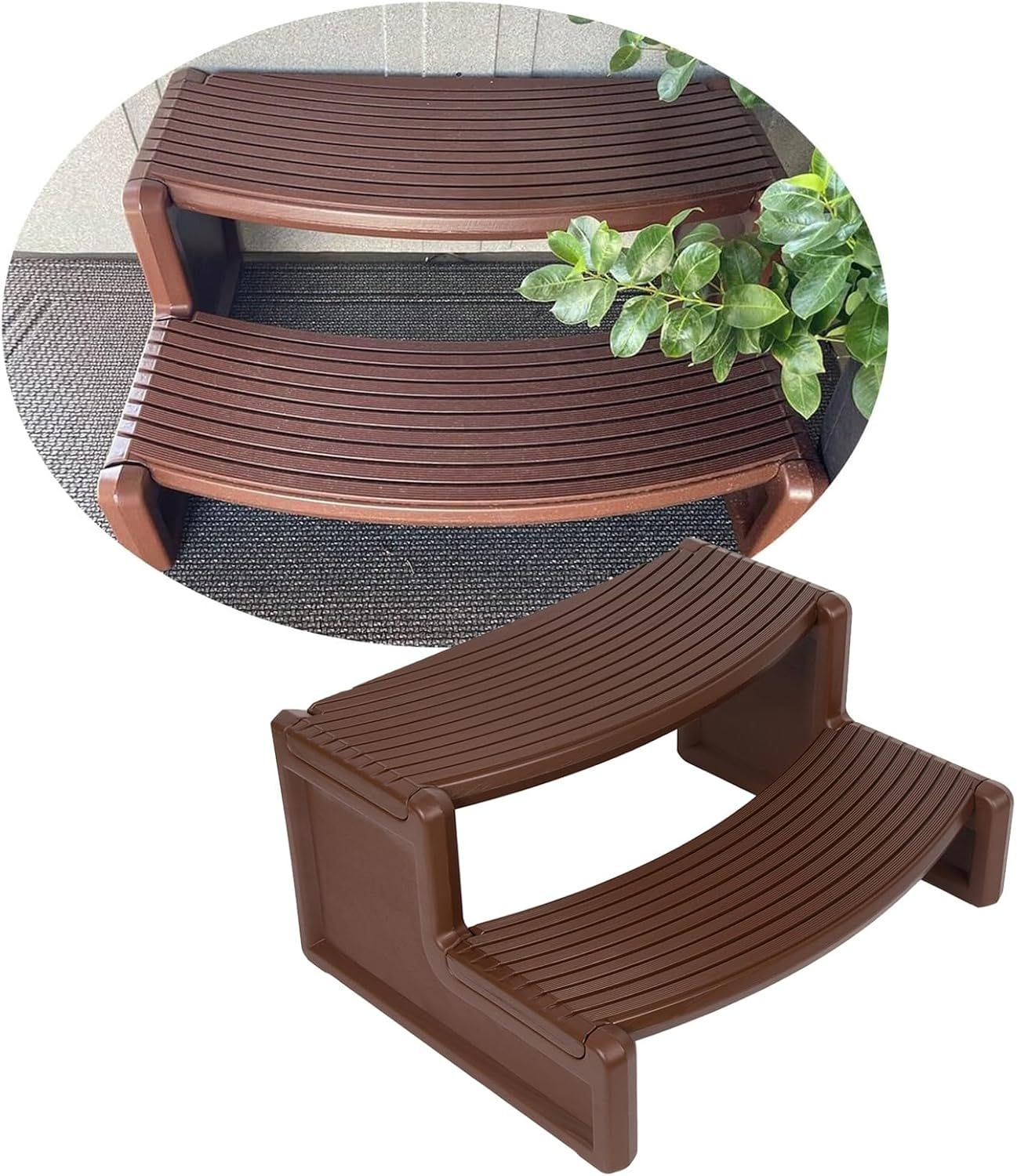 HECASA Spa Step Hot Tub 2-Step Slip Resistant Pool Ladder