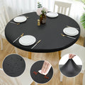 Double Fitted PU Round Fitted Tablecloth 53-56in - Tight Waterproof