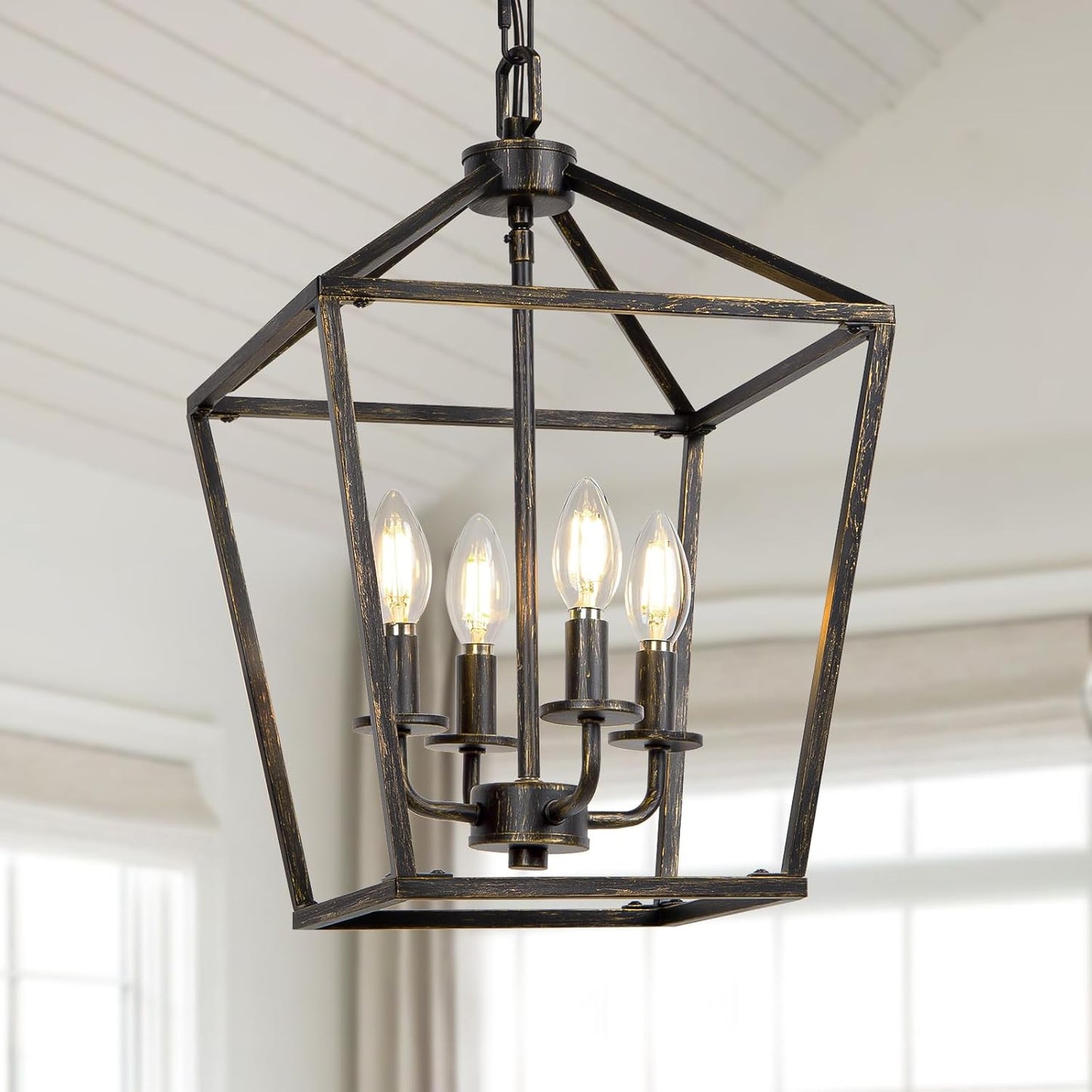 4 Light Chandelier Lighting for Industrial Style Home Decor