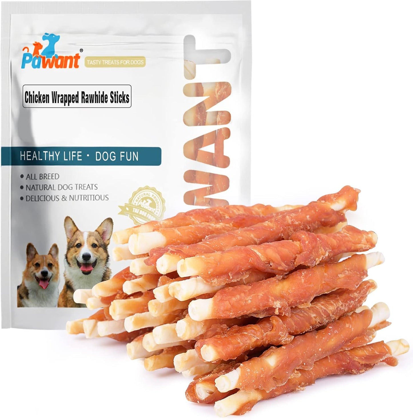 Chicken Wrapped Rawhide Sticks for Dogs - Healthy Chews 2lb
