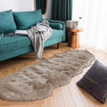 Latepis Runner Faux Fur Rug Camel Beige 2x6 - Fluffy Washable Accent