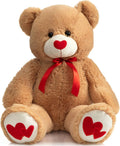 Big Teddy Bear Plush 36 in with Red Heart - Soft Hug Gift