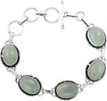 Oval Shape Natural & Synthetic Gemstone Link Bracelet - Adjustable