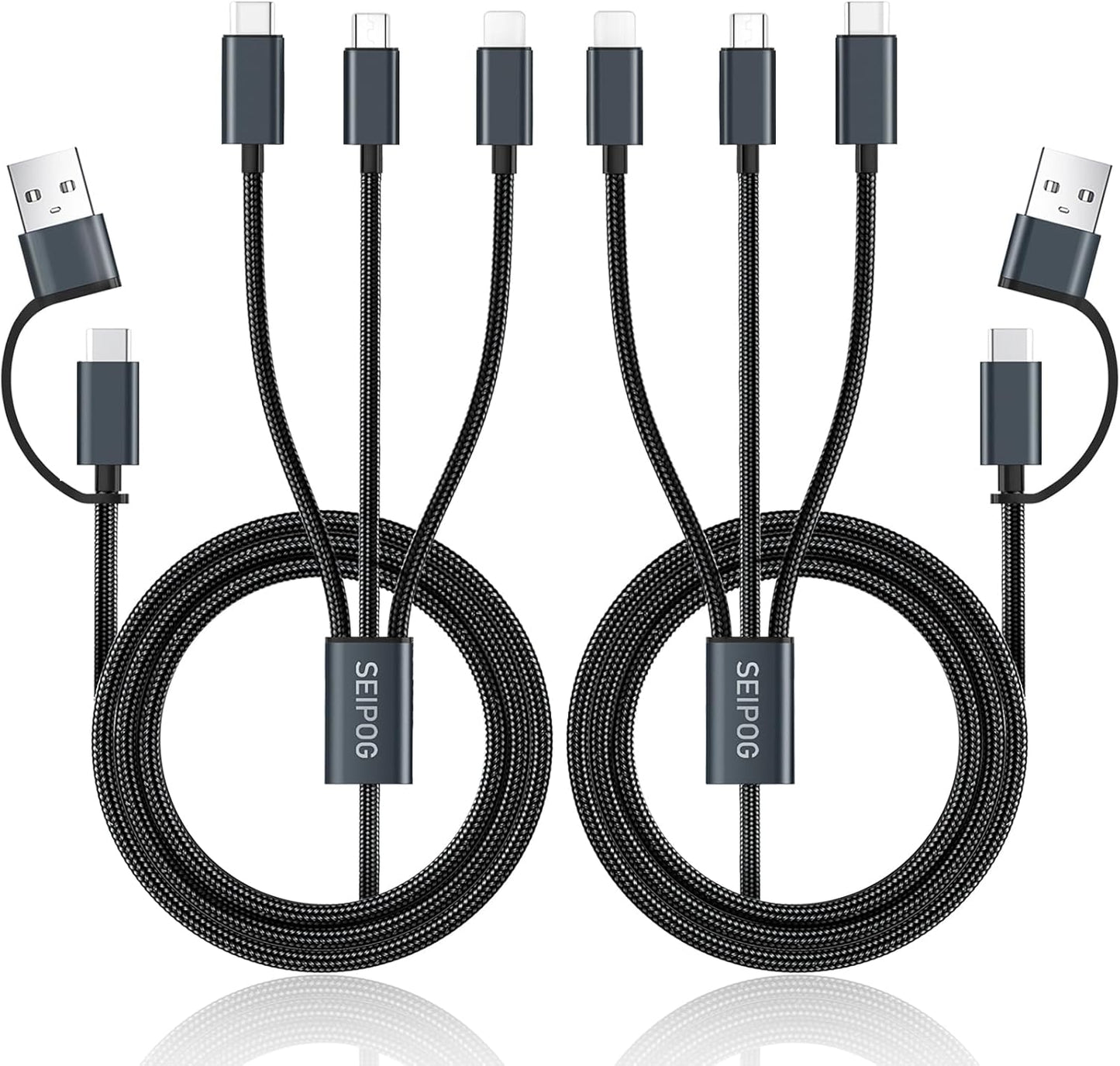 SEIPOG 5-in-1 Nylon Braided Multi Charger Cable