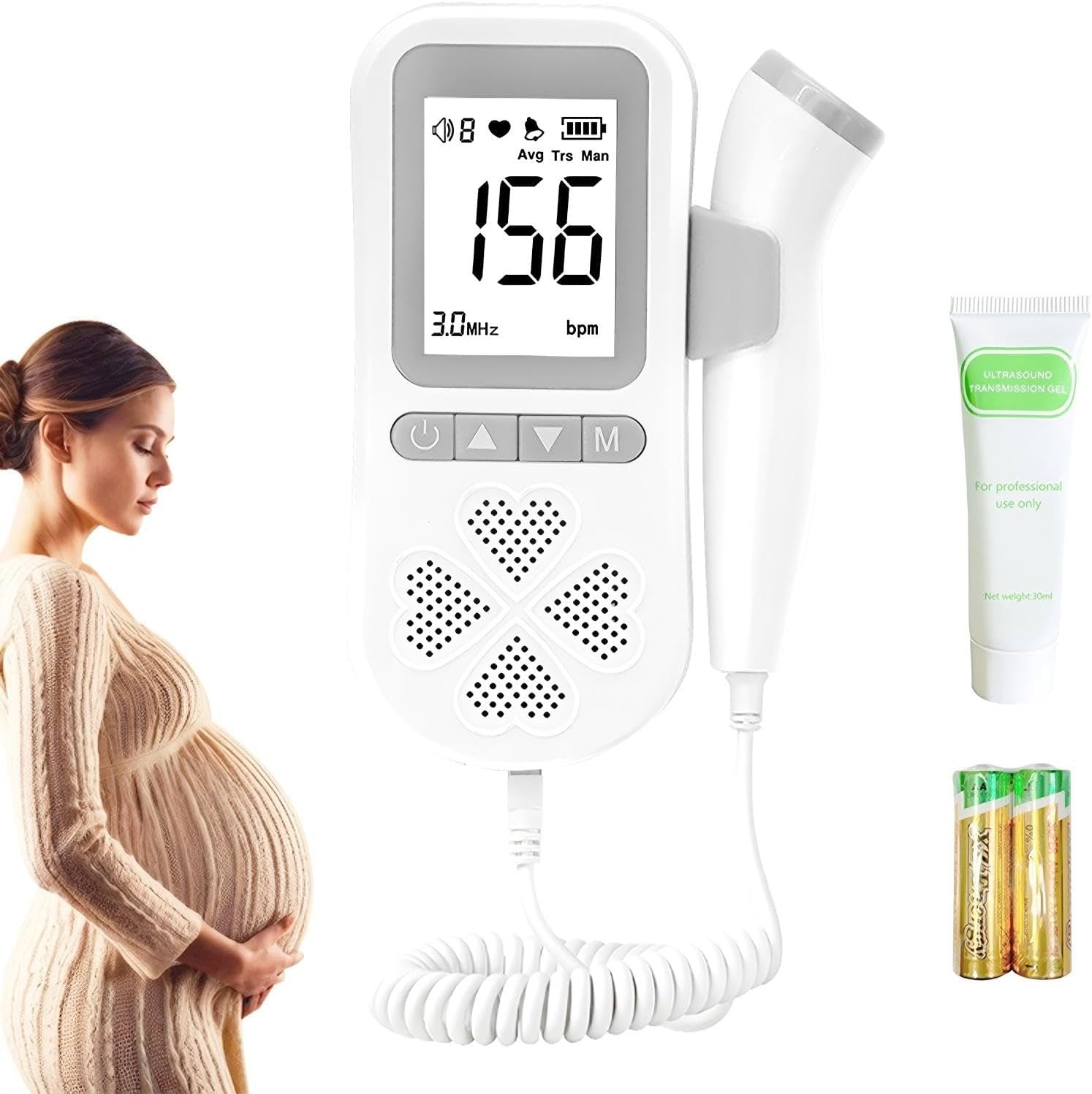 Fetal Heartbeat Doppler Portable Baby Monitor for Home Use