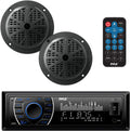 Pyle Marine Headunit Receiver Speaker Kit - Waterproof Marine Stereo