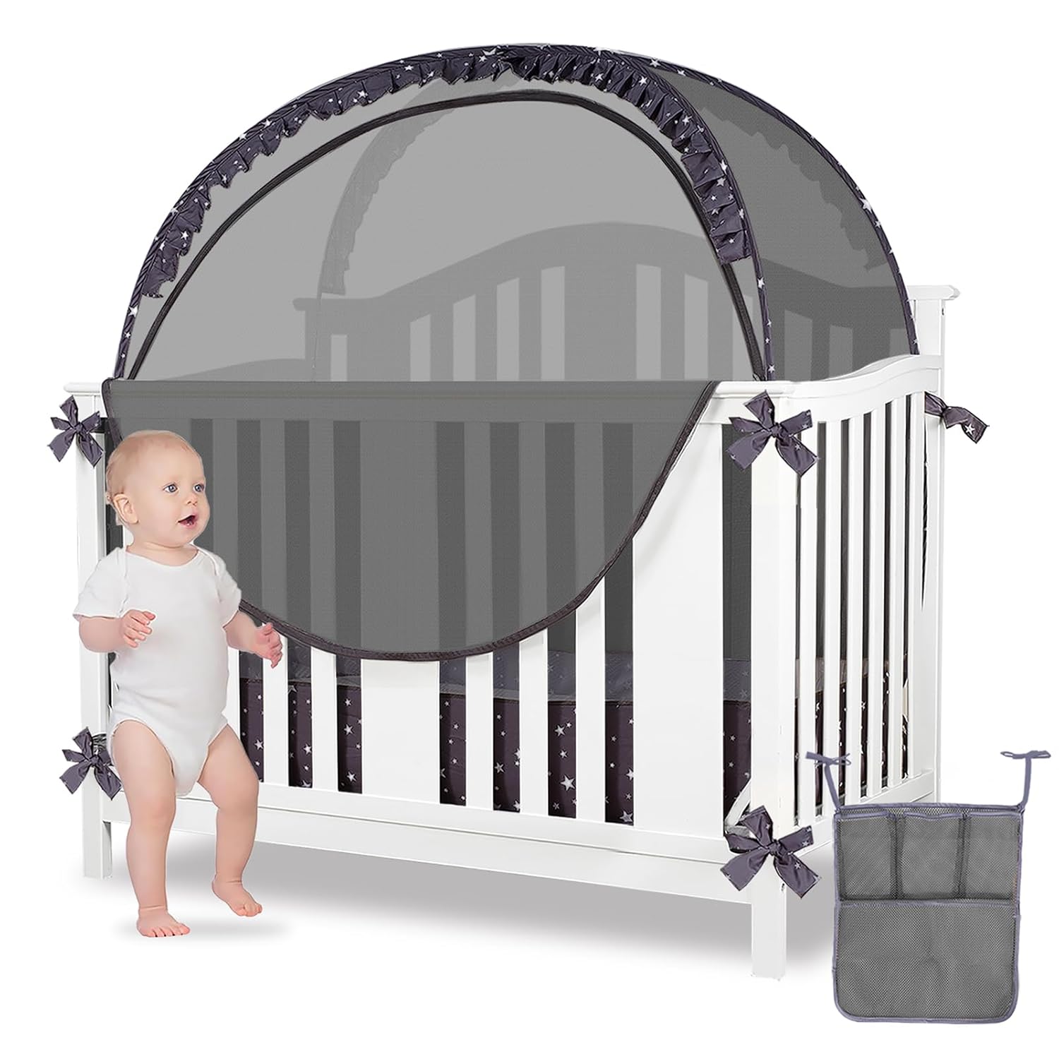 Baby Safety Crib Tent with Mosquito Net and Diaper Storage Bag