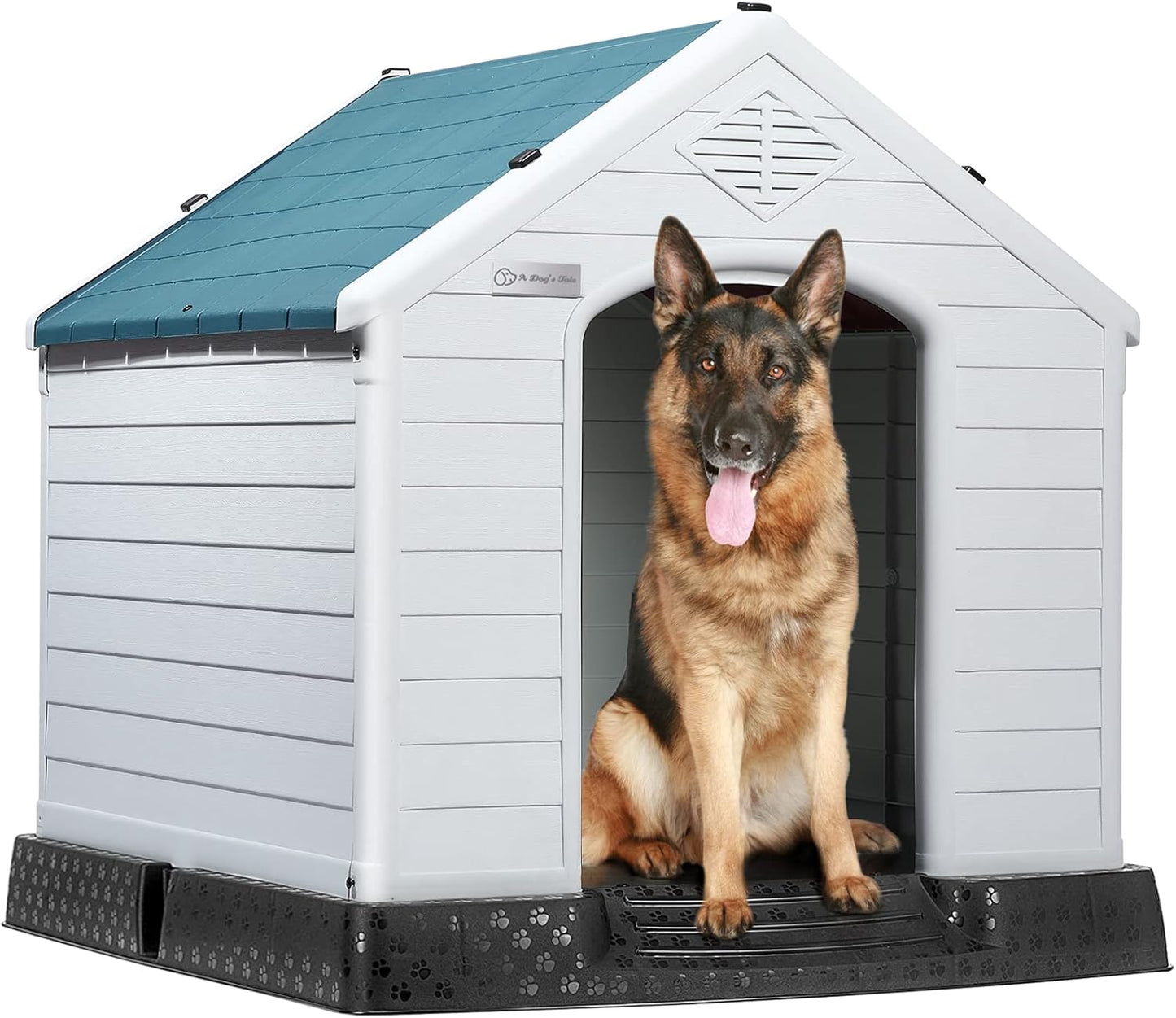 LEMBERI Durable Waterproof Plastic Dog House for All Sizes
