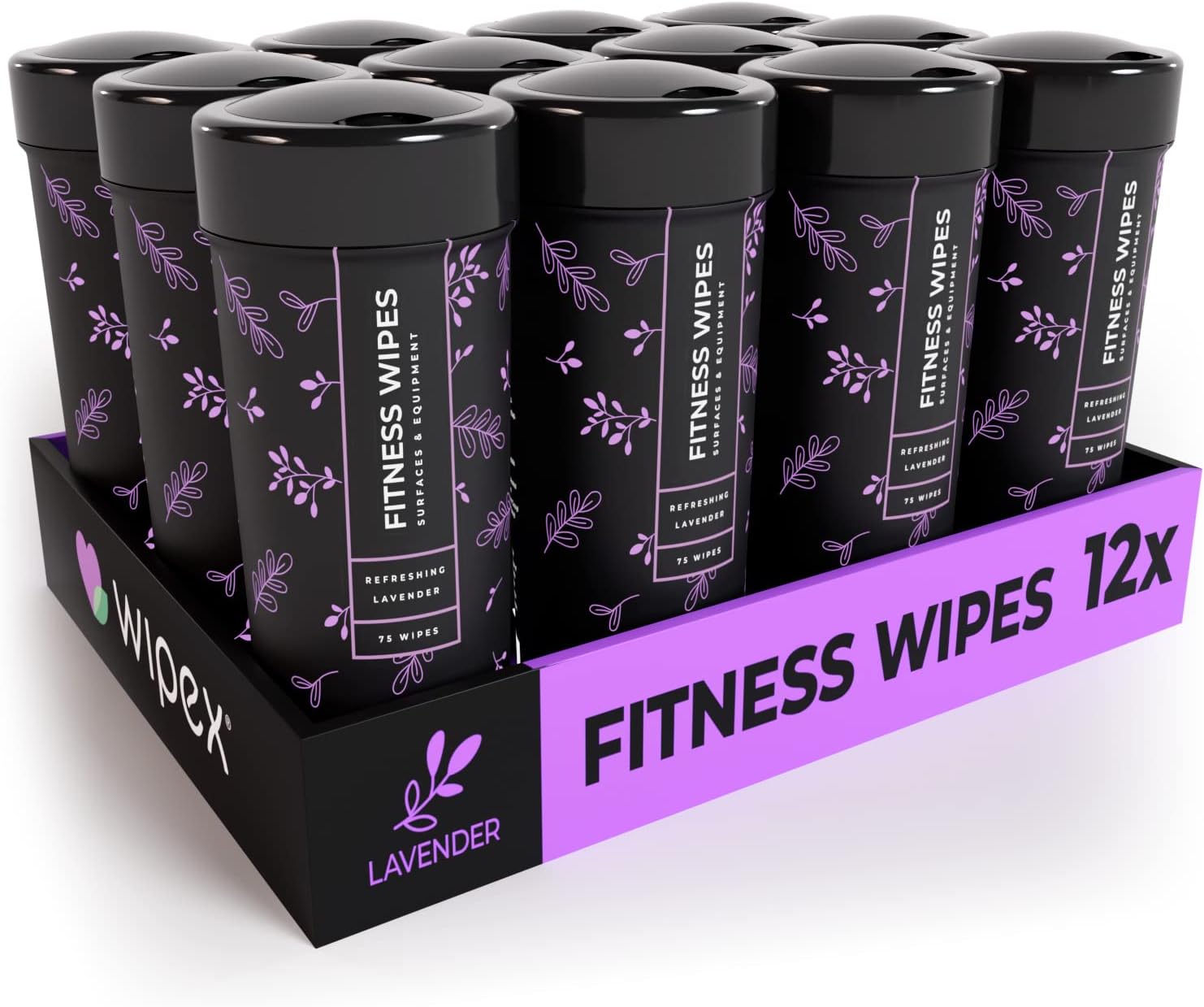 Wipex Yoga Mat Cleaner & Fitness Gym Wipes - 12 Pack Case
