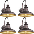 Outdoor Barn Light Fixture Gooseneck Wall Sconce - 4Pack Rustic Porch
