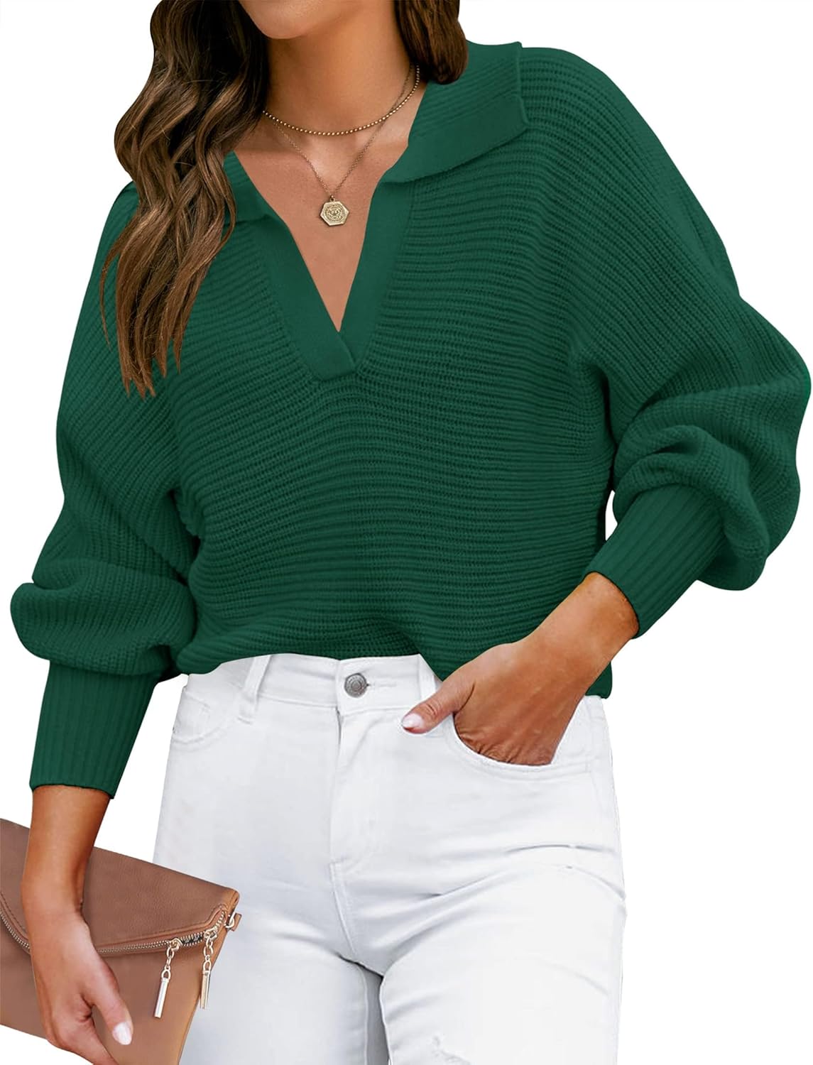 ZESICA Women's Comfy Loose Casual Pullover Sweater for Fall