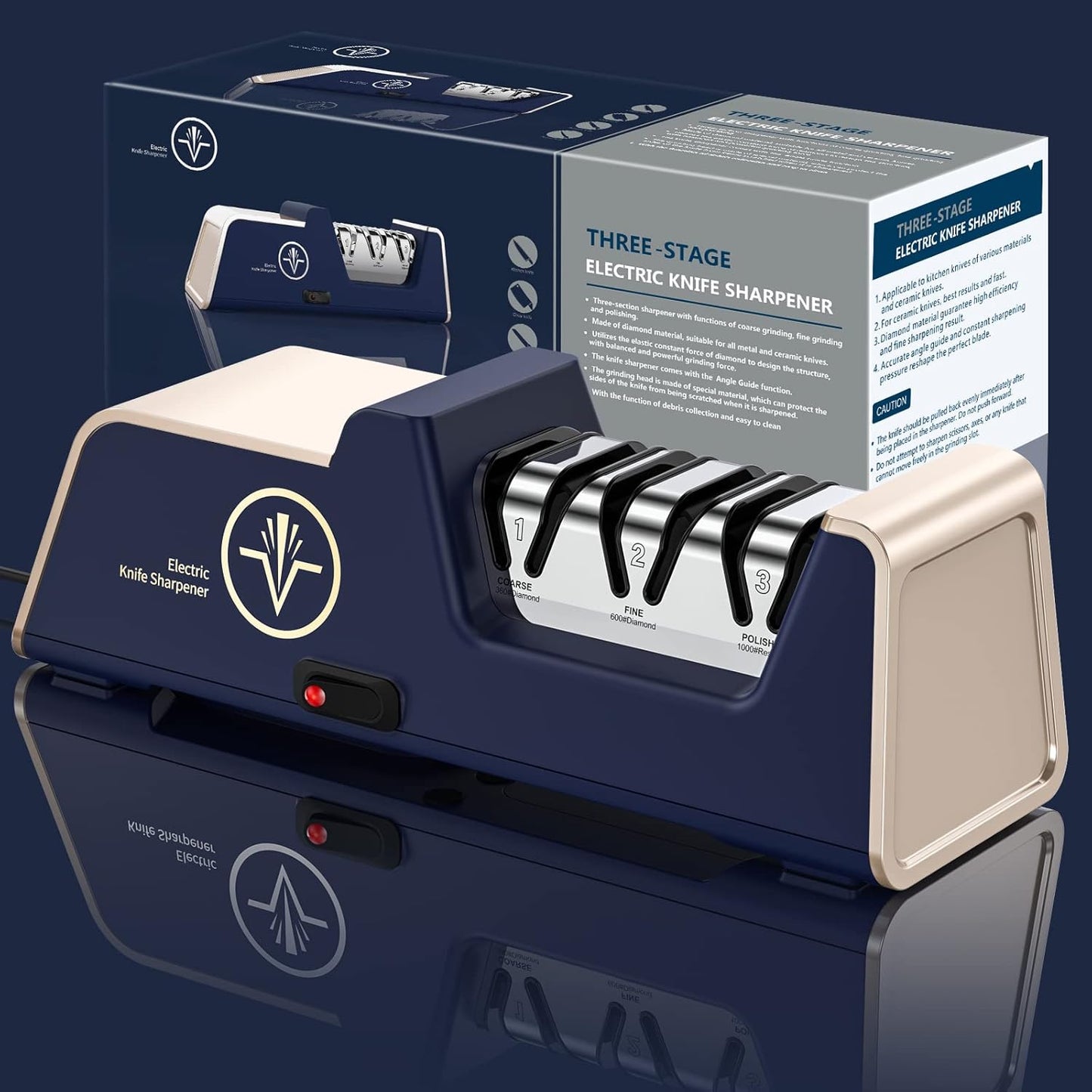 Professional Electric Knife Sharpener with Diamond Abrasives