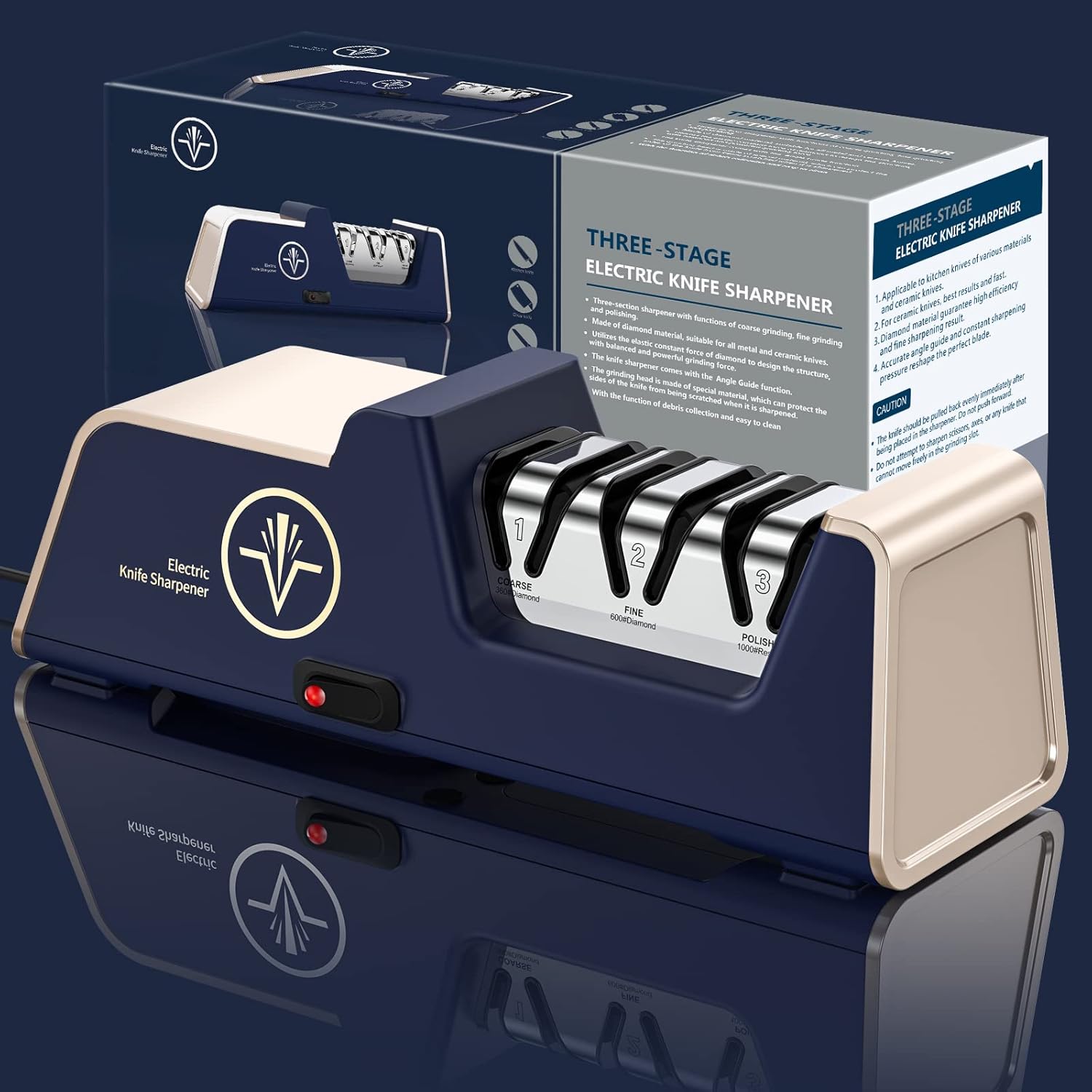 Professional Electric Knife Sharpener with Diamond Abrasives